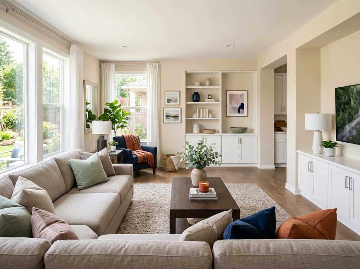 behr swiss coffee in living room