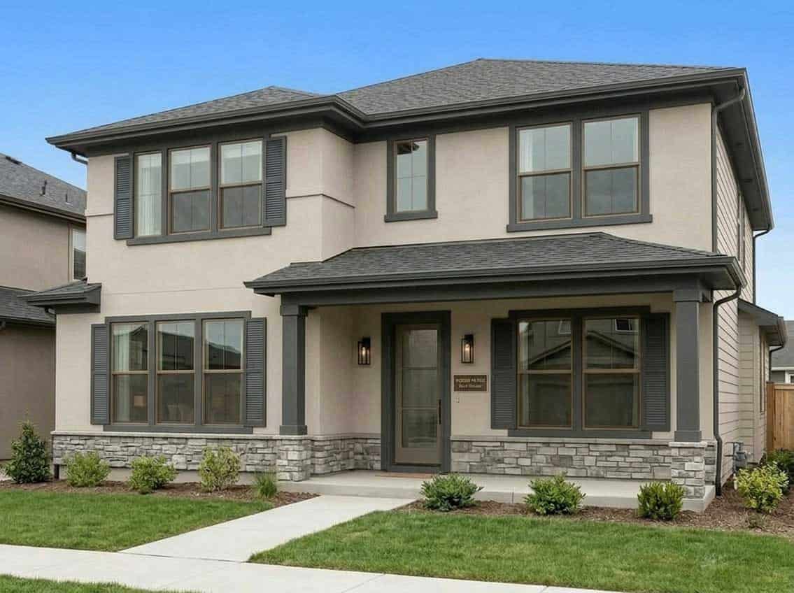 behr toast gray on house exterior