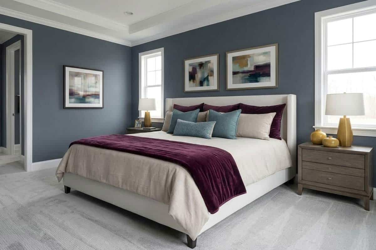 ben moore blue note painted bedroom