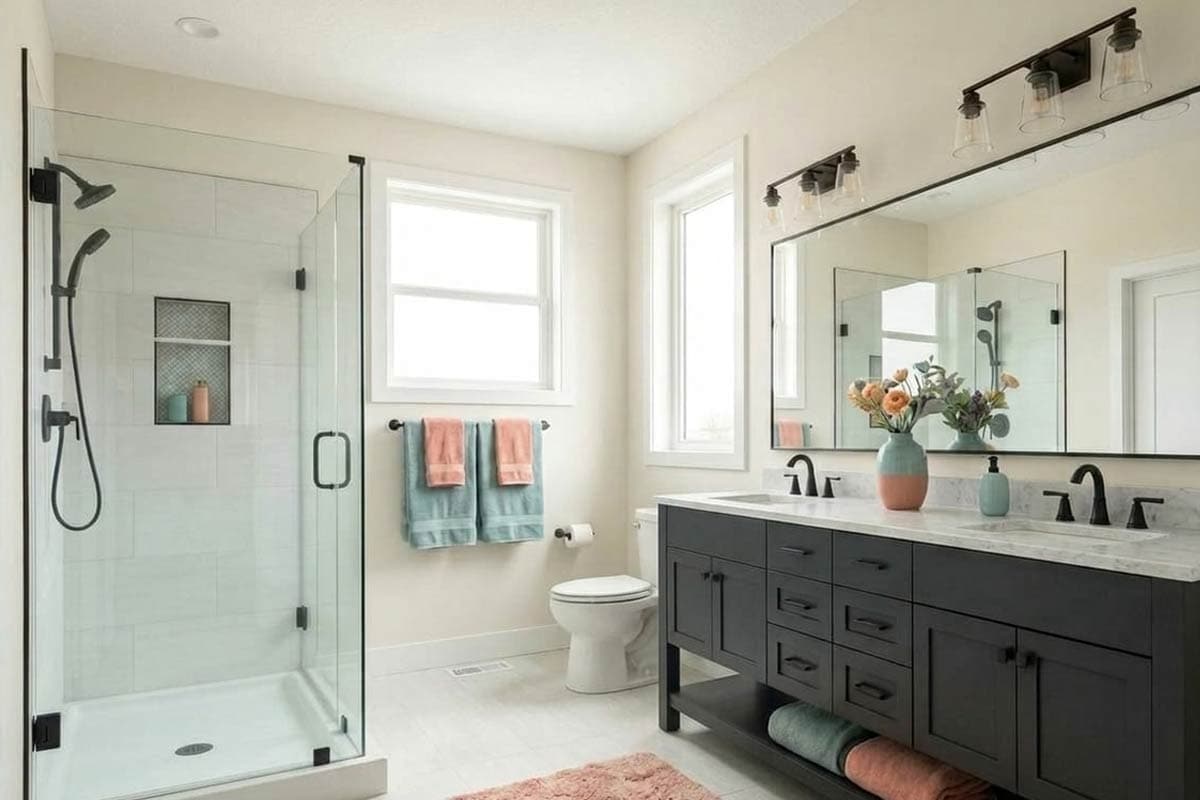 benjamin moore wing dove painted in bathroom