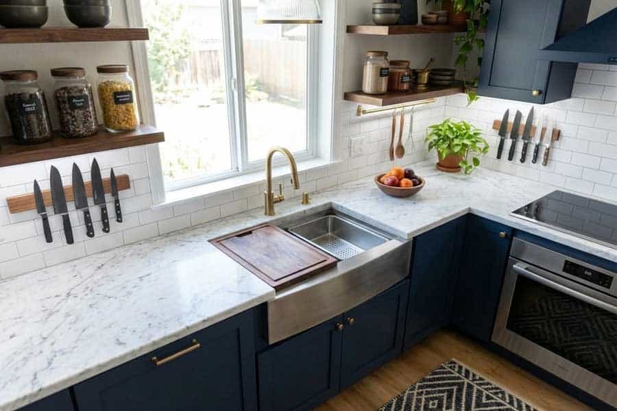 blue-colored-small-kitchen blue colored small kitchen
