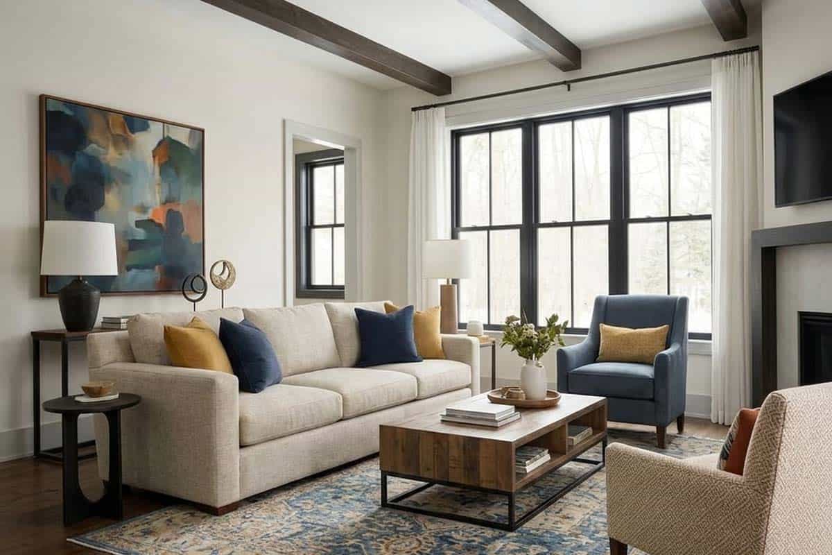 bm silver stain painted living room