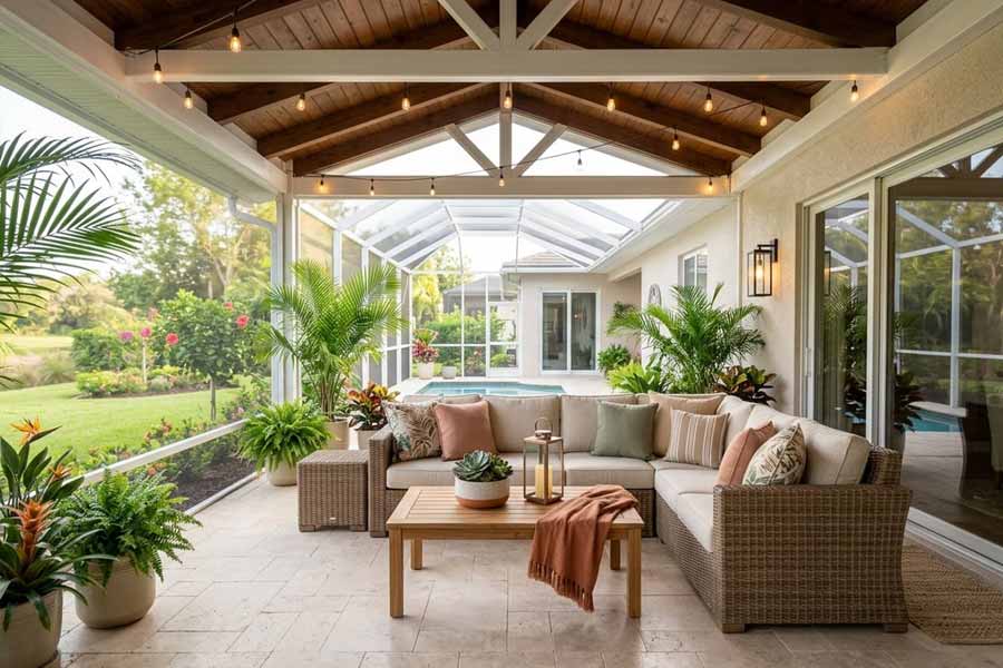 clean outdoor living area