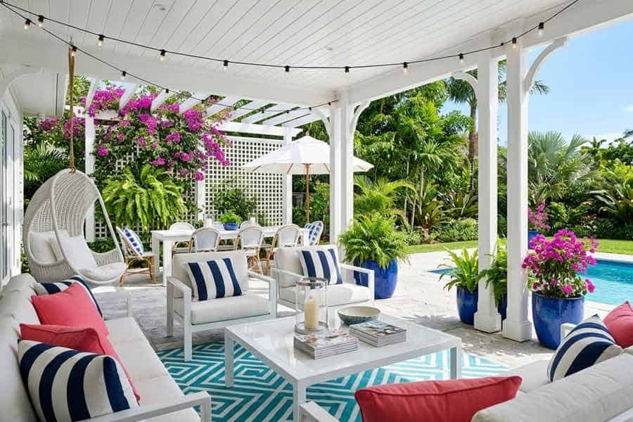 coastal-blue-white-striped-patio coastal blue white striped patio