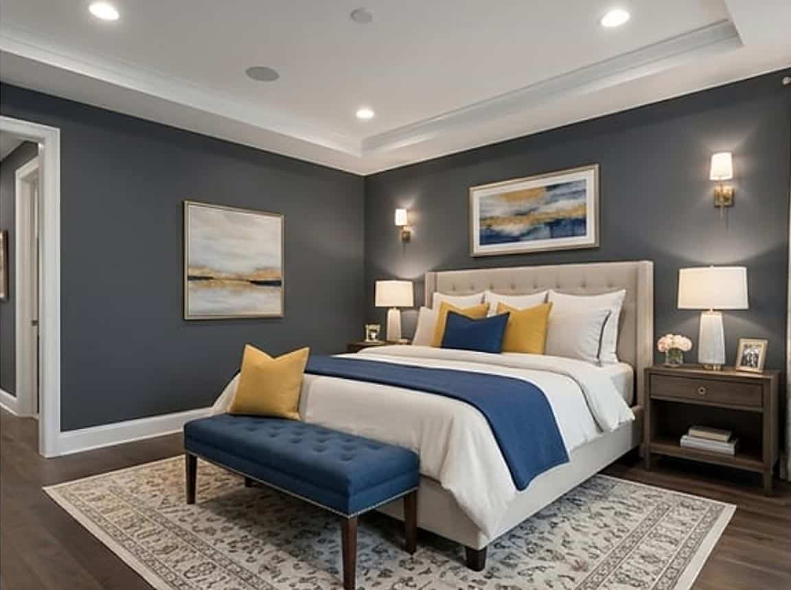 cyberspace paint in primary bedroom