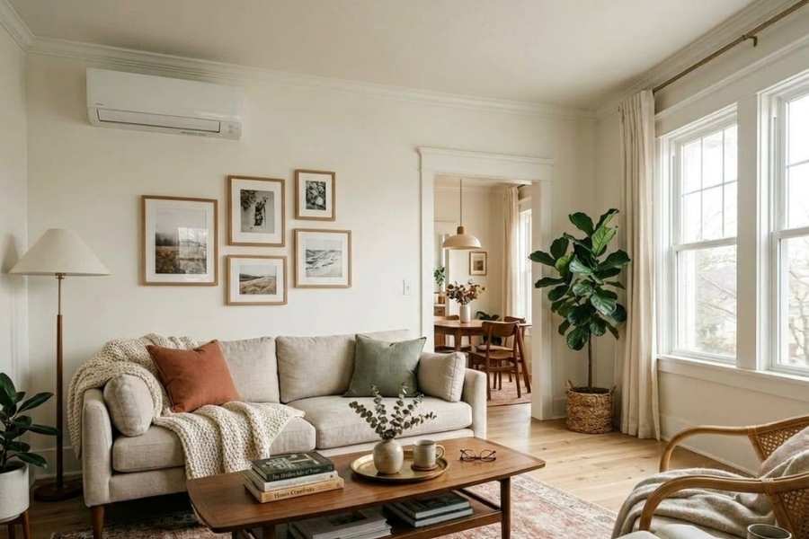 diy ductless-mini-split-styled-living-room hdr diy ductless mini split styled living room hdr