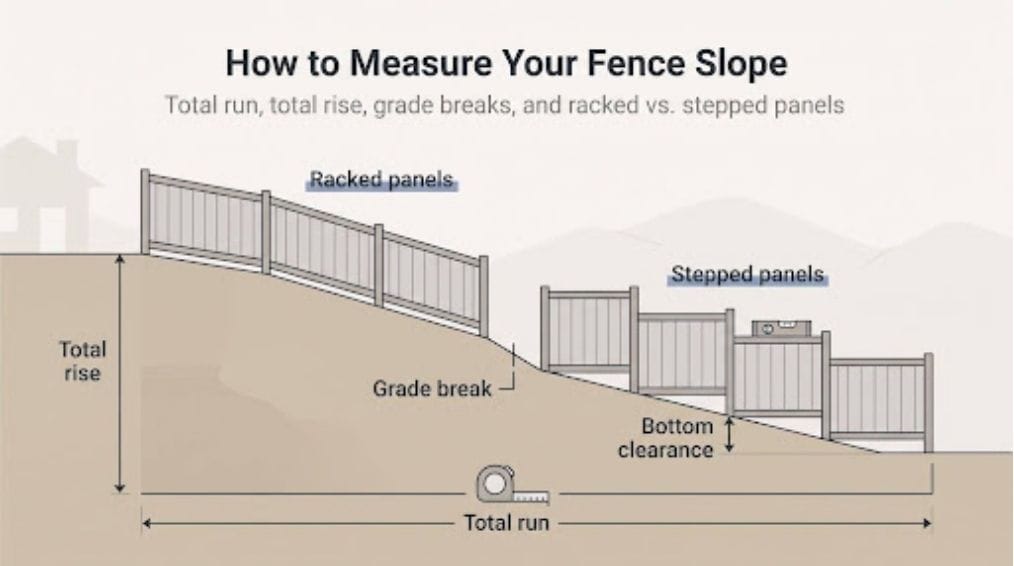 fences measure slope fences measure slope