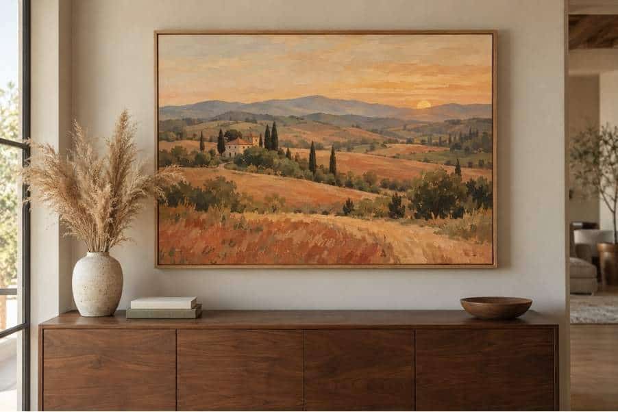 finished golden hour landscape painting