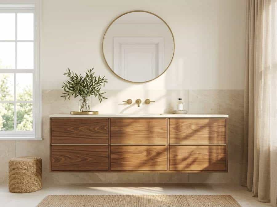 floating-walnut-vanity-warm-white-walls floating walnut vanity warm white walls