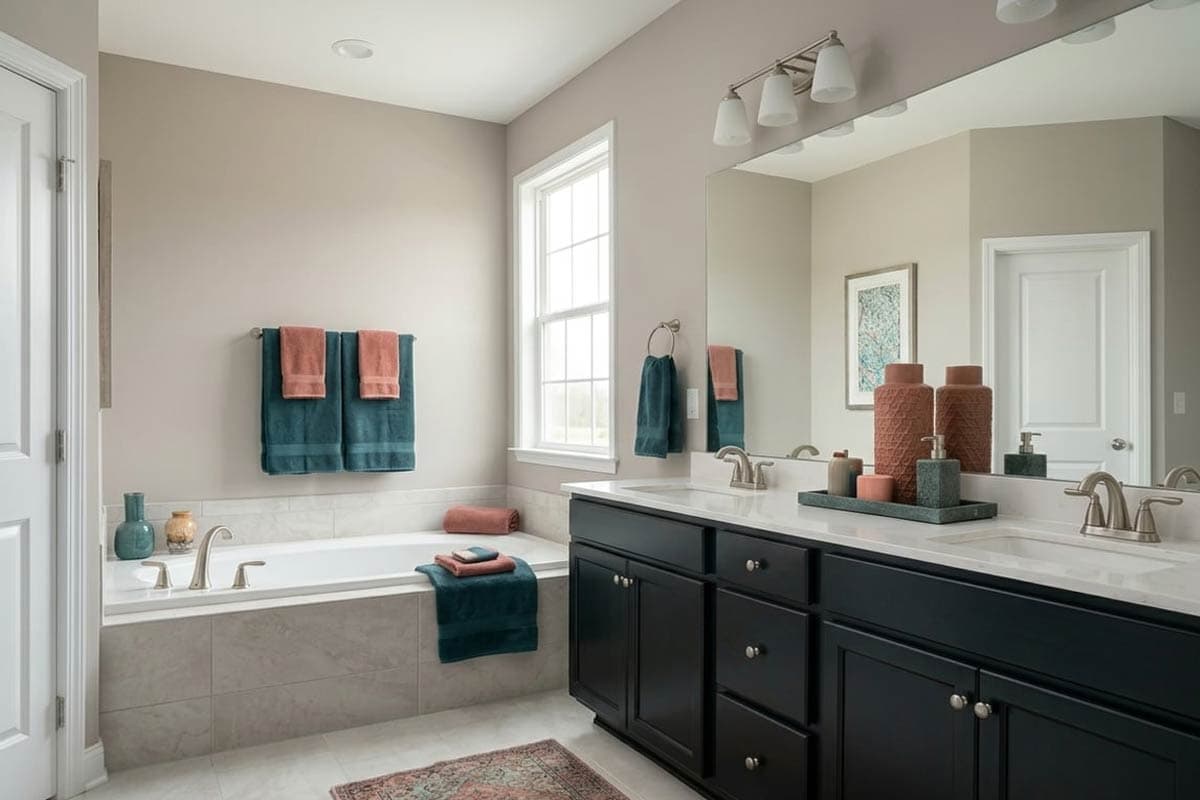graceful gray in bathroom