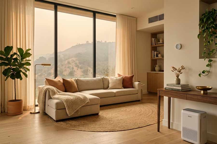 hazy light cozy living room