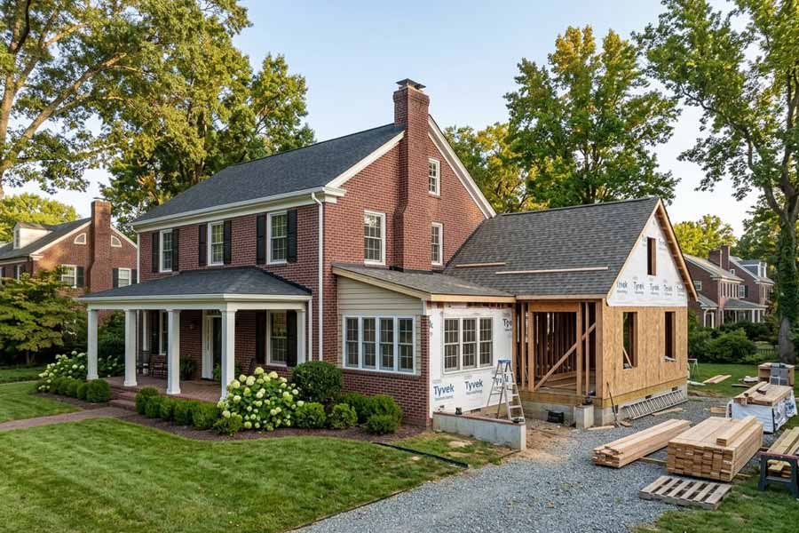 home addition construction progress