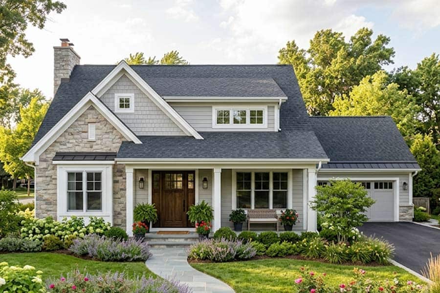home with beautiful roof design hdr