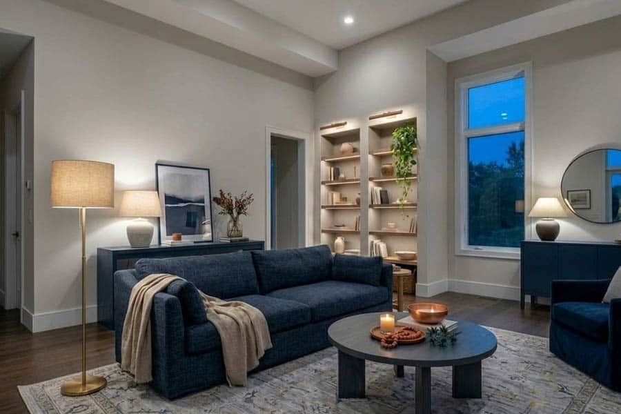 layered lighting living room