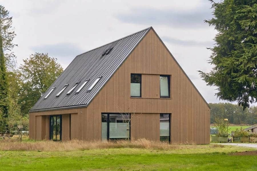 light brown angled steel structure