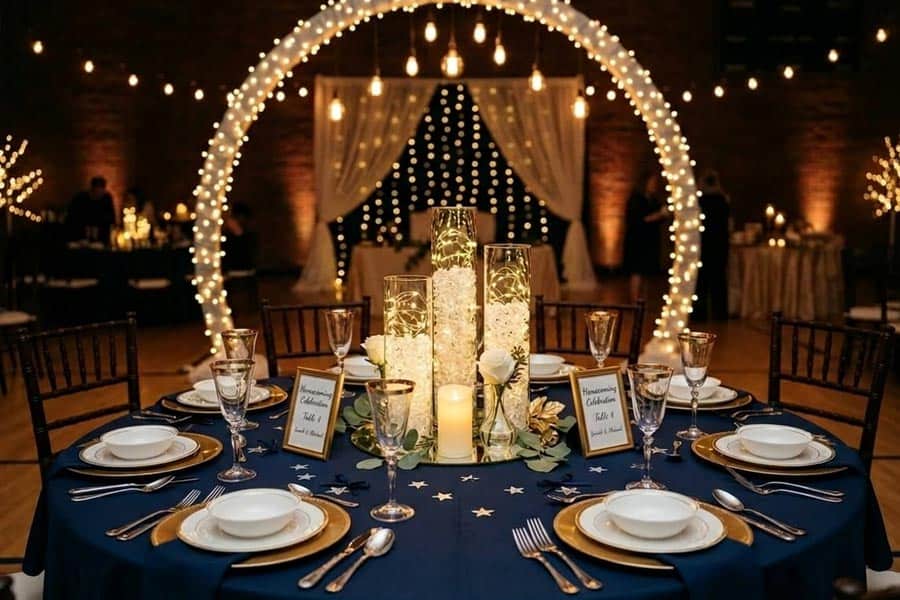 lighted and decorated table design