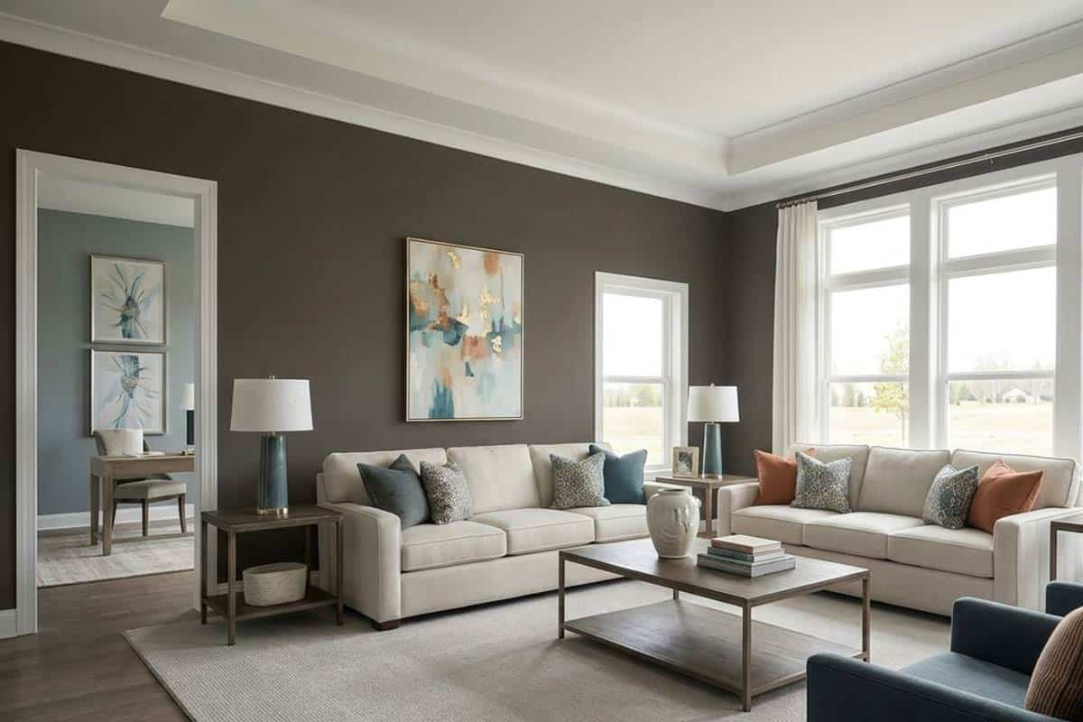 living room painted with sw sealskin