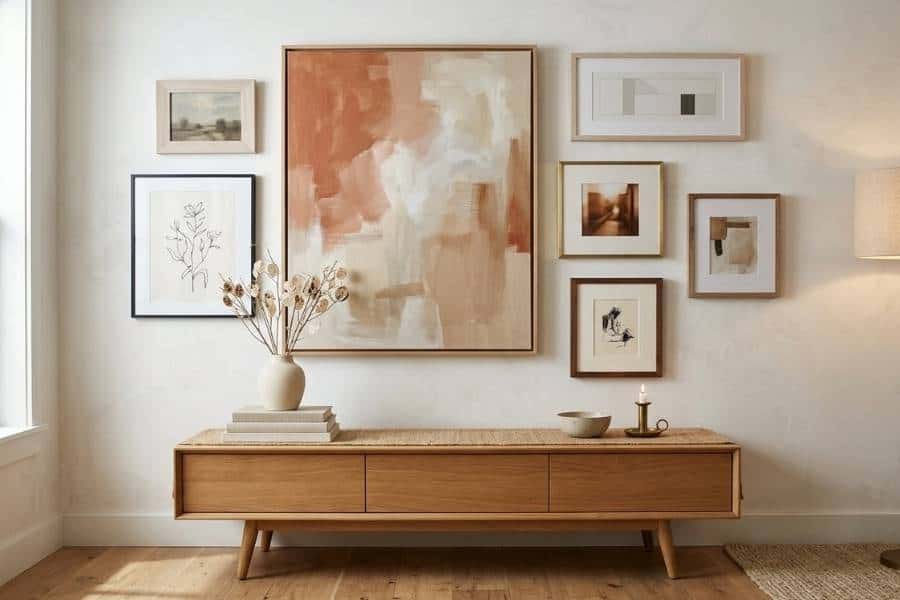 mixed scale gallery wall styling