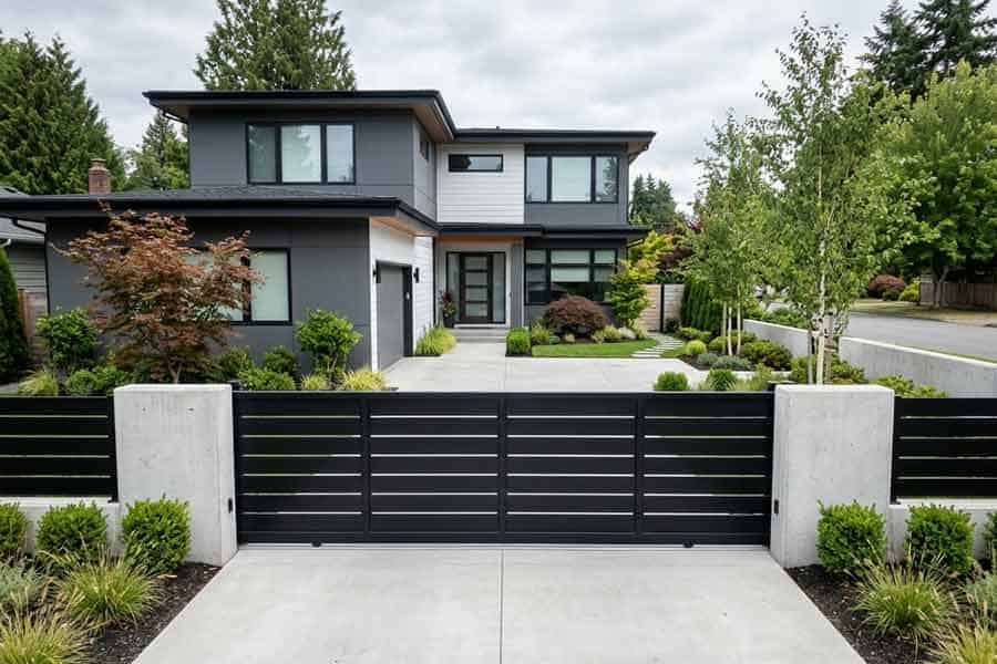 modern residential driveway gate