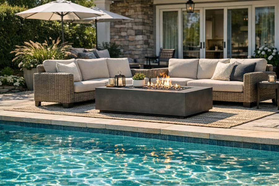 nice backyard with sparkling pool