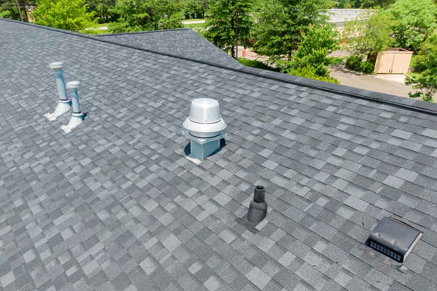 nice roof with plumbing vents