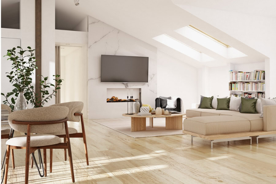 open walkways in living room