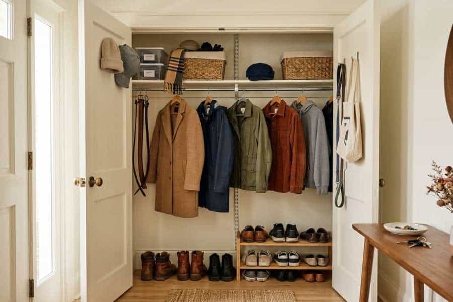 organized entryway closet storage ideas