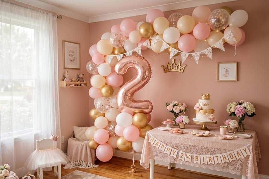 princess-second-birthday-balloon-decor princess second birthday balloon decor