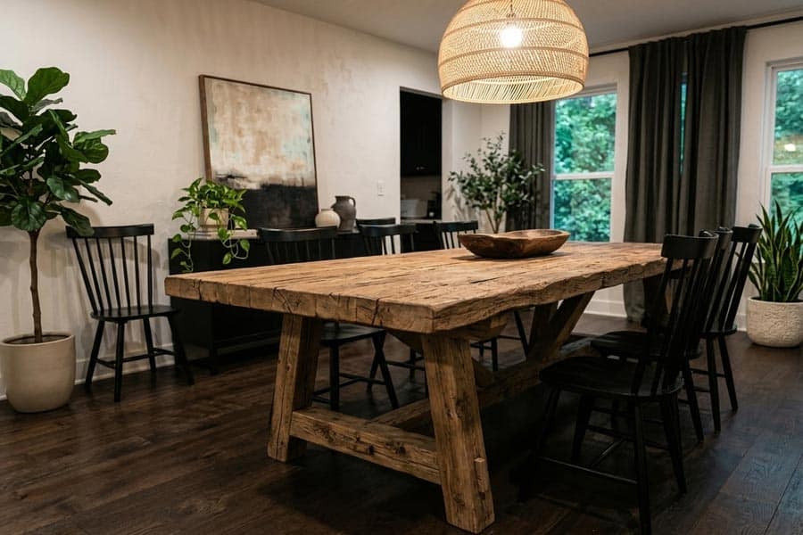 rustic statement dining room table ex