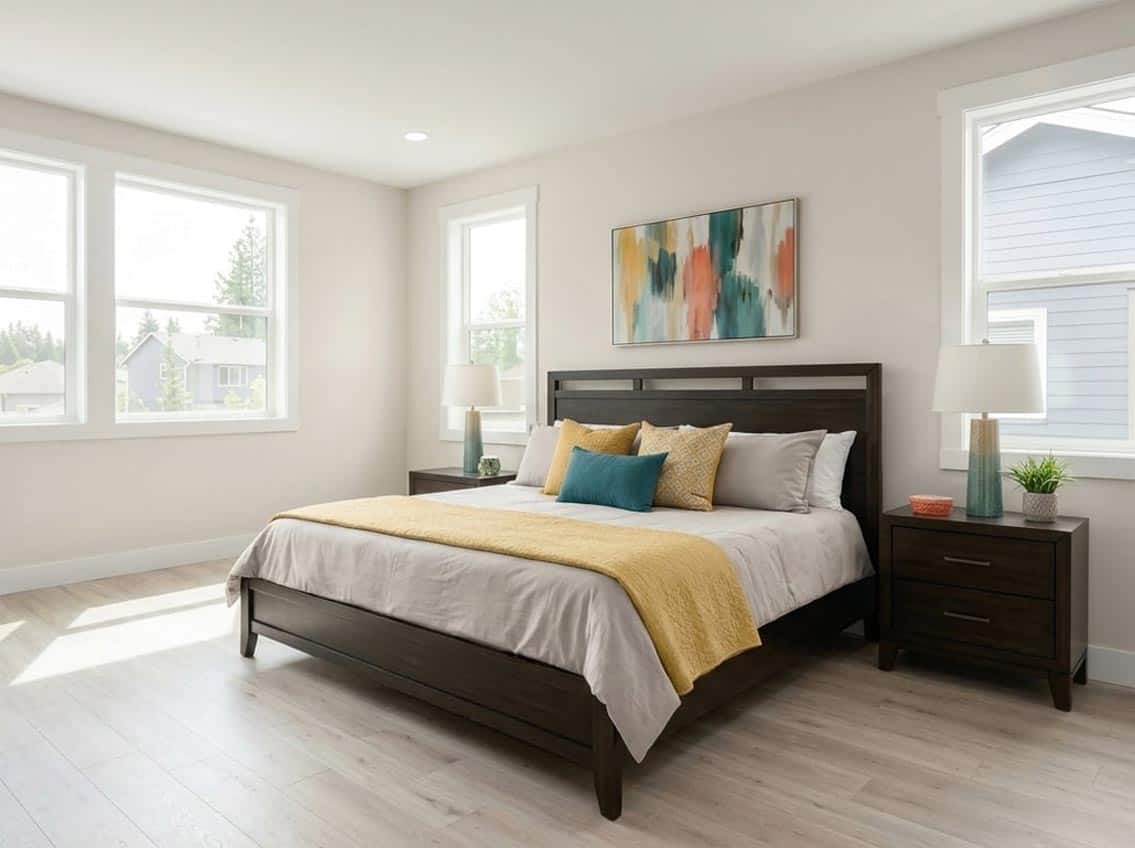 shoji white in primary bedroom