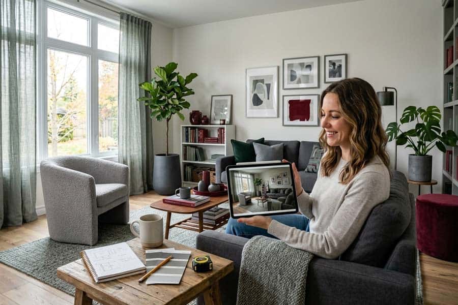showing off diy makeover room