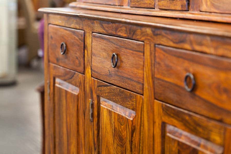 stained wood buffet