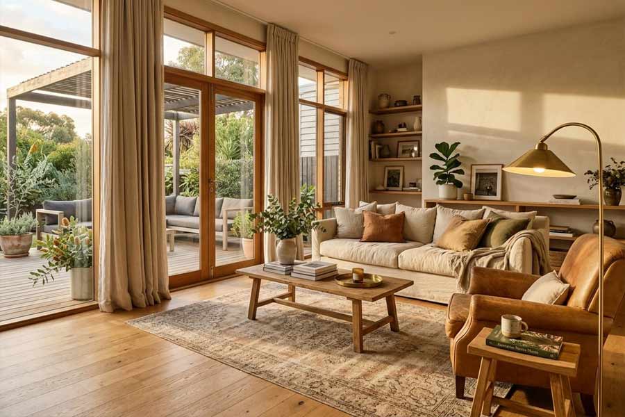 sunlit-living-room-linen-curtains-hdr sunlit living room linen curtains hdr