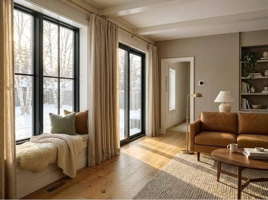 sunlit room layout windows heating needs