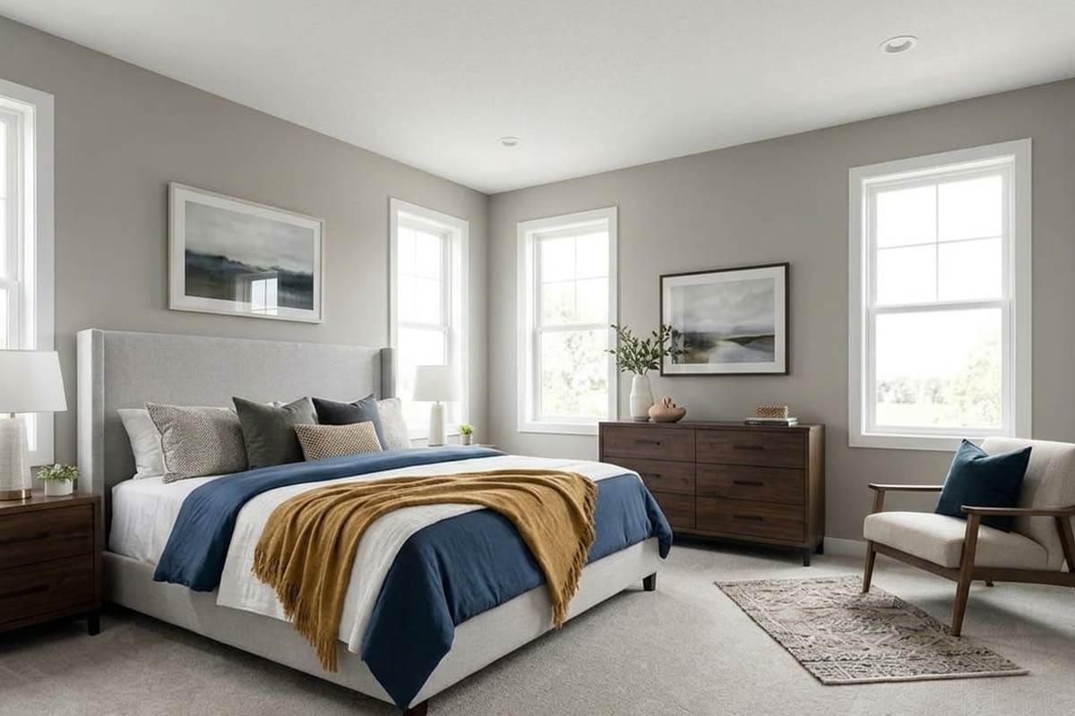 sw gray matters painted bedroom
