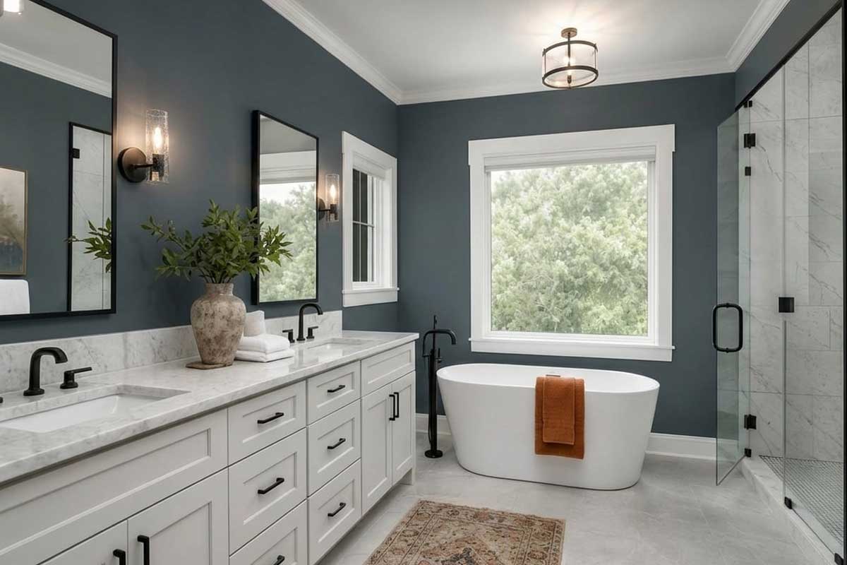 sw outerspace painted bathroom