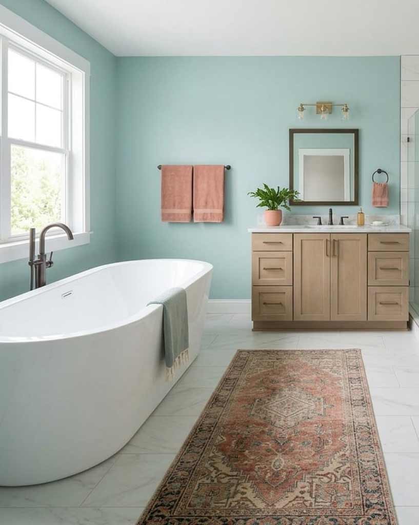 sw watery painted in bathroom