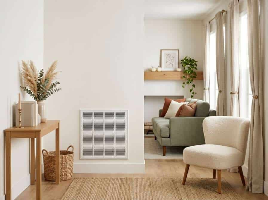 unblocked return air vent living room