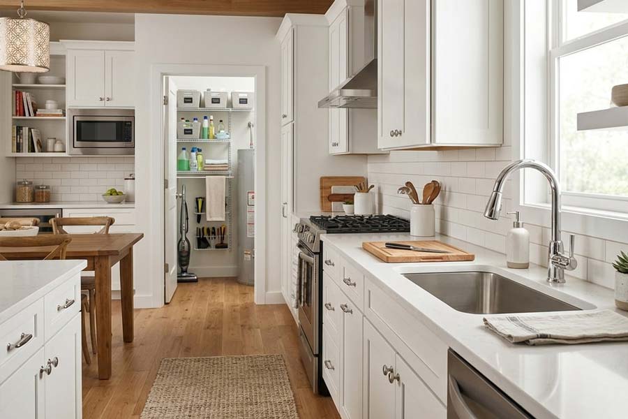 updated kitchen with utility room