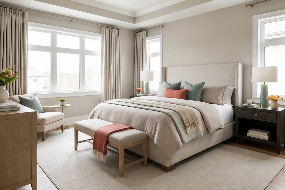 using sw repose gray in bedrooms