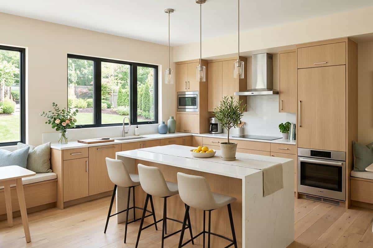 white flour in modern kitchen