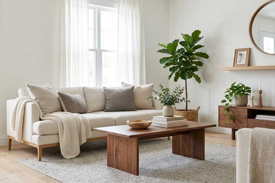 wood elements neutral interiors hdr