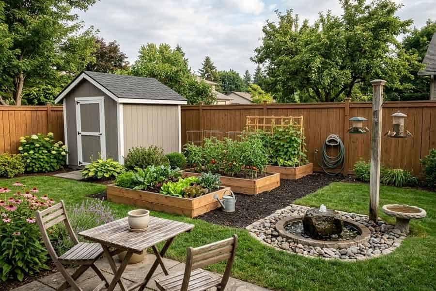 working-backyard-garden-with-refreshed-shed working backyard garden with refreshed shed